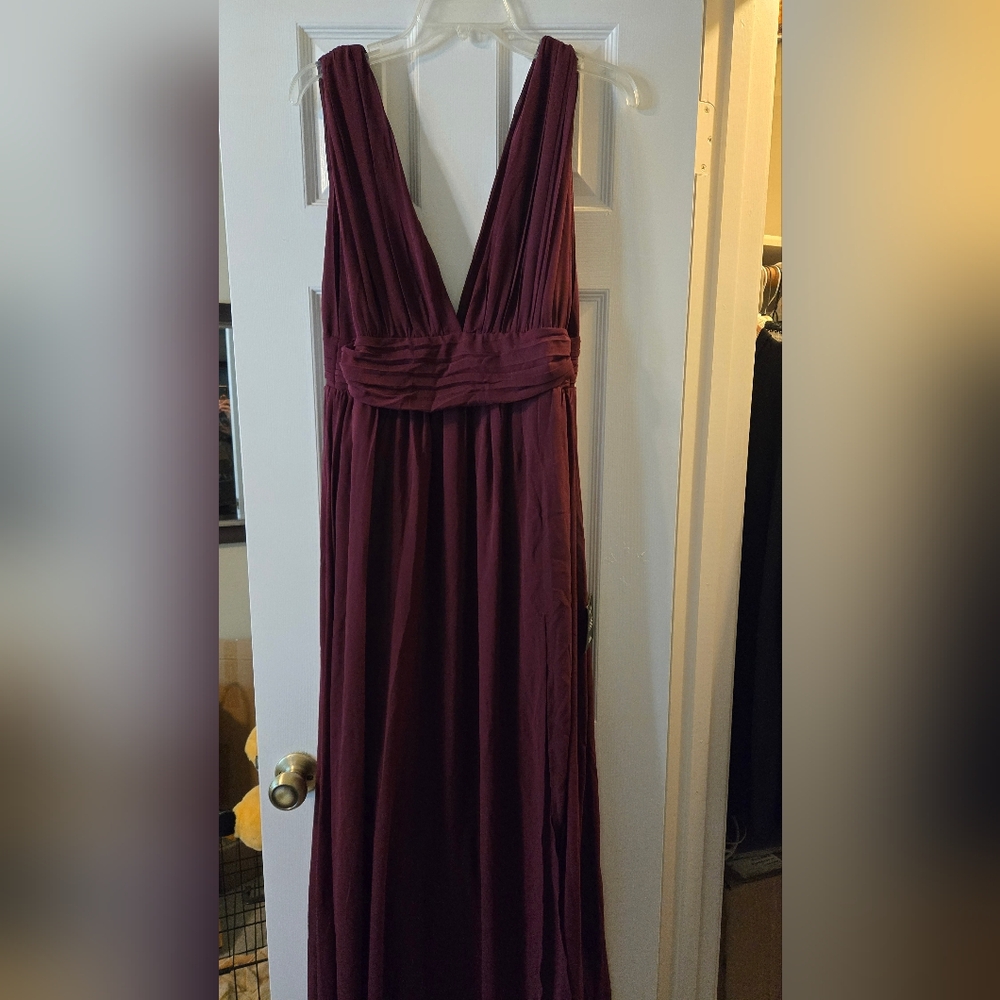 Elegant Burgandy Evening Gown